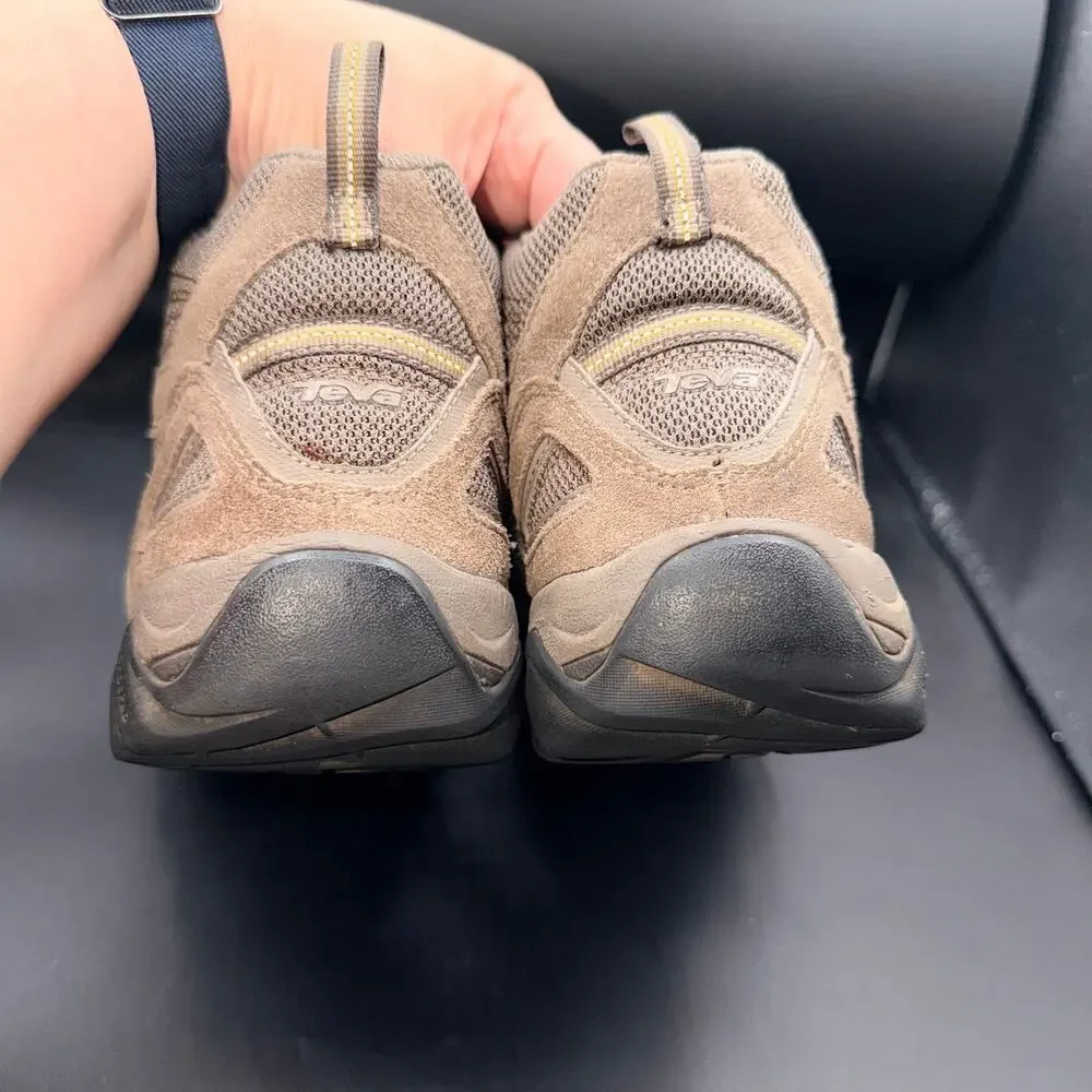 Teva Men’s Hiking Boots Brown Suede Mesh Mid Trail Shoes Size 9
